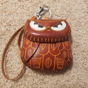 Small Leather Owl Change Purse